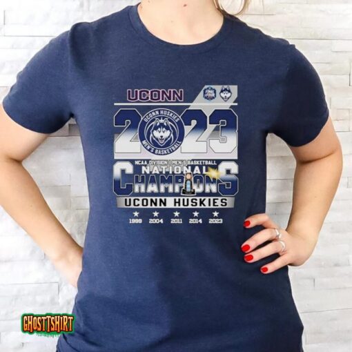Uconn Huskies 2023 Ncaa Division I Men’s Basketball National Champions Unisex T-Shirt