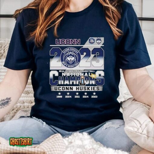 Uconn Huskies 2023 Ncaa Division I Men’s Basketball National Champions Unisex T-Shirt