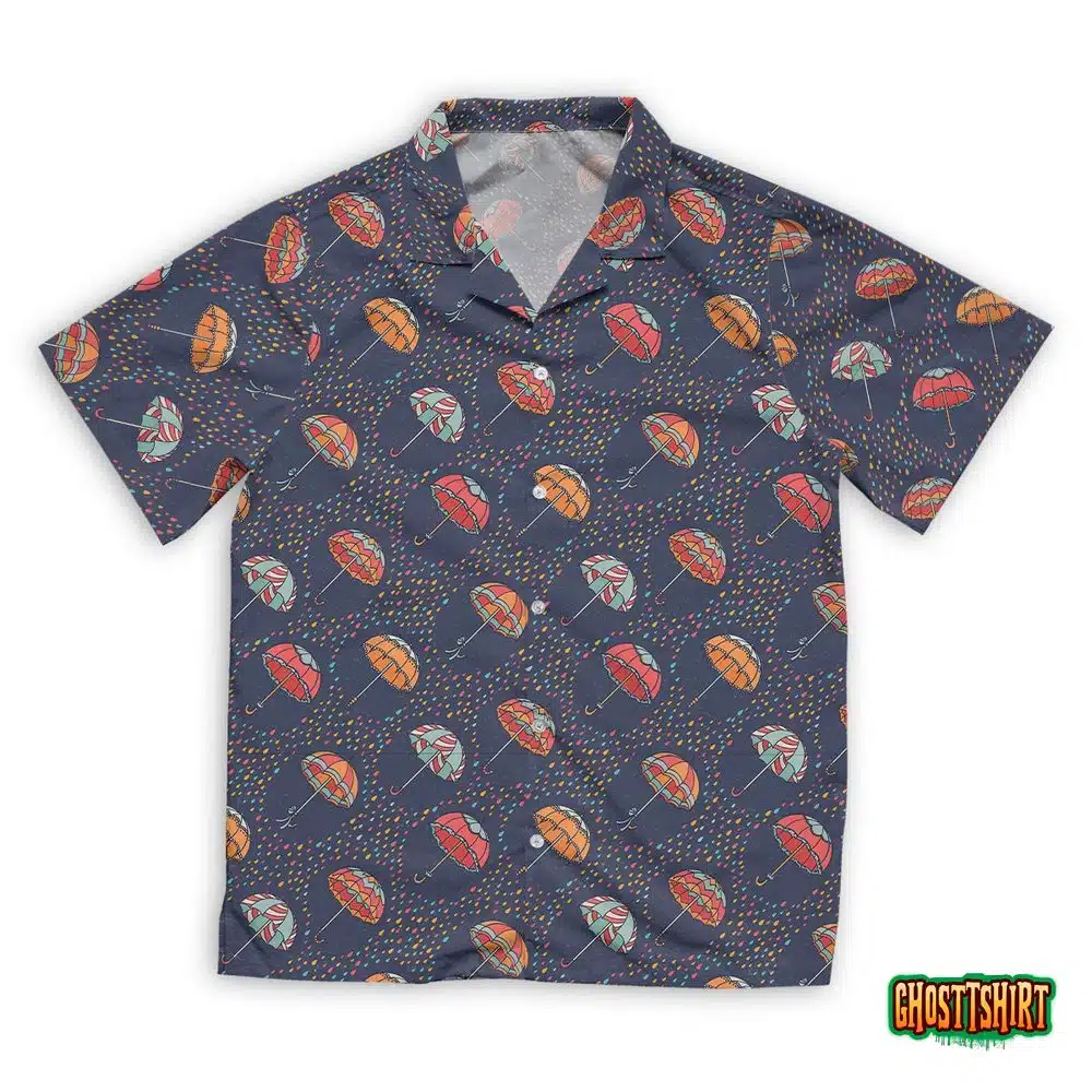 Umbrella Pattern Hawaiian Beach Shirt