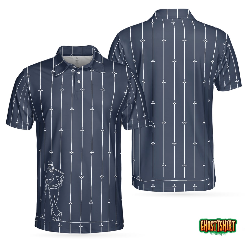 Vertical Stripe Golf Club Polo Shirt