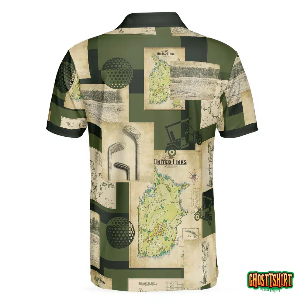 Vintage Golf Art All Over Print Polo Shirt
