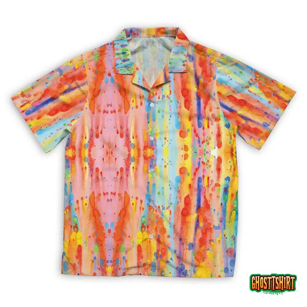 Water Color Flowers Hawaiian Beach Shirt