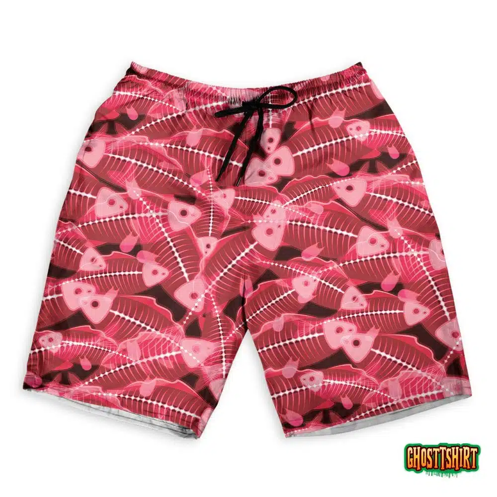 X-ray Red Fish Hawaiian Beach Shorts