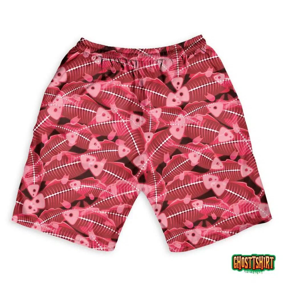 X-ray Red Fish Hawaiian Beach Shorts