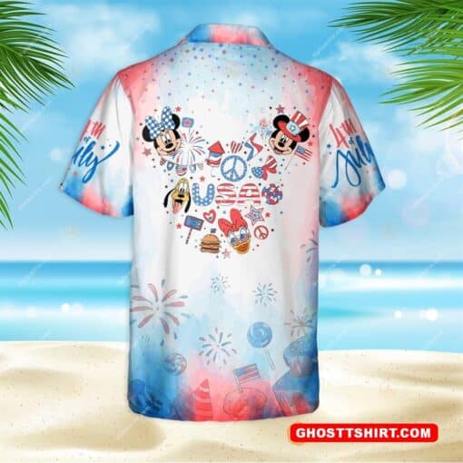4th Of July Hawaiian Shirts Mickey Mouse American Flag Cool Hawaiian Shirts