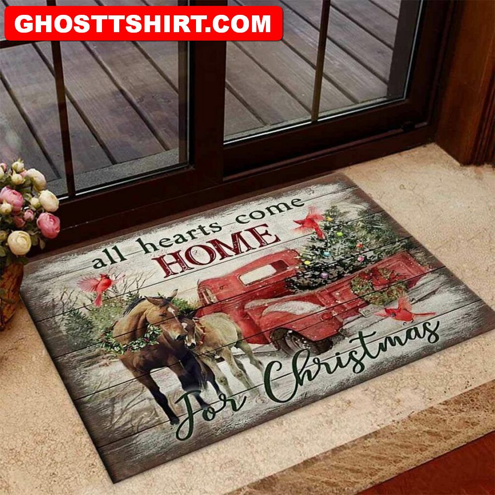 All Hearts Come Home For Outdoor Christmas Doormat