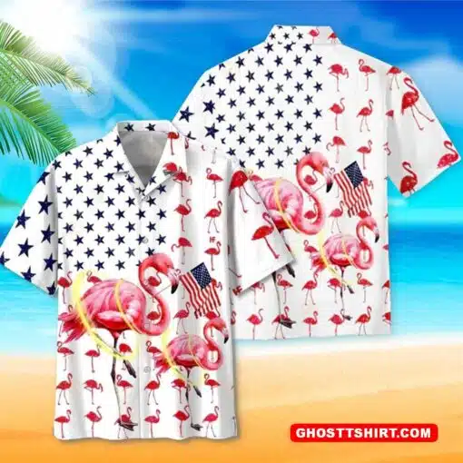 American Flag Hawaiian Shirt Beautiful Flamingo Happy 4th Of July Cool Hawaiian Shirts