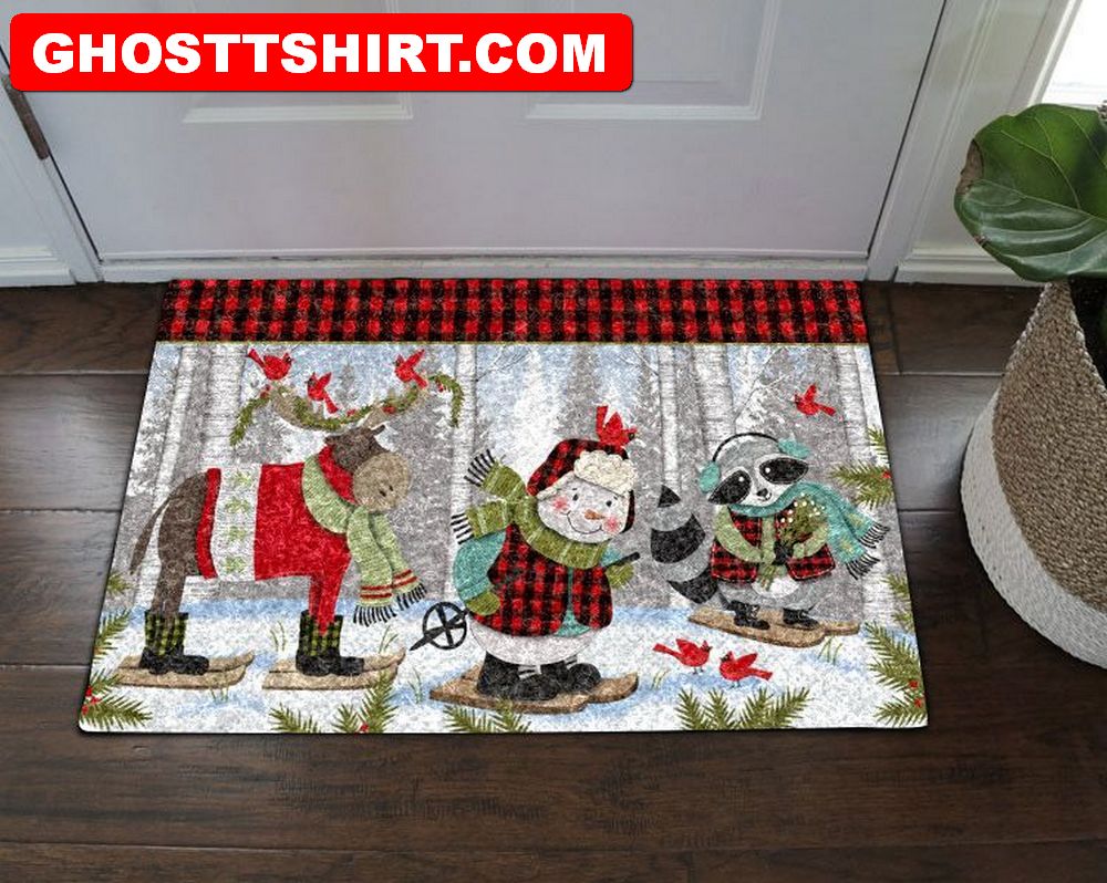 Animals Snowman Christmas Outdoor Christmas Doormat