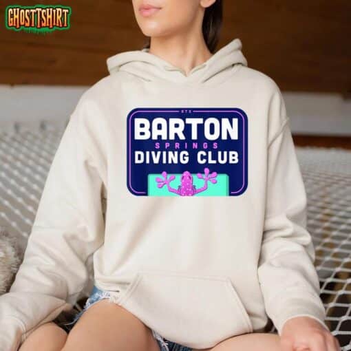 Barton Springs Diving Club Zilker Salamander Diver Pink Navy Tank Top