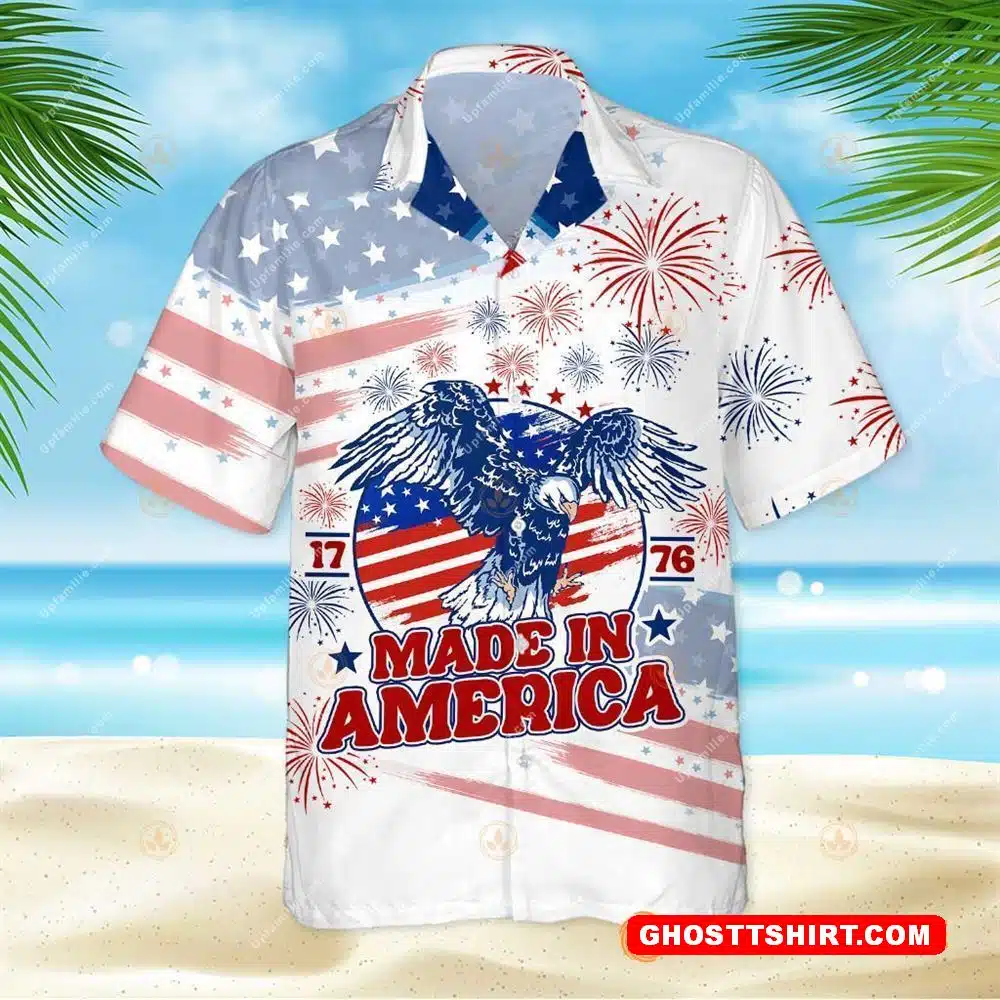 Eagle Hawaiian Shirt Made In Merica 4th Of July Best Hawaiian Shirts