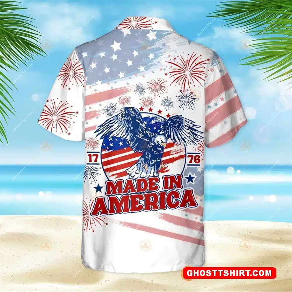 Eagle Hawaiian Shirt Made In Merica 4th Of July Best Hawaiian Shirts