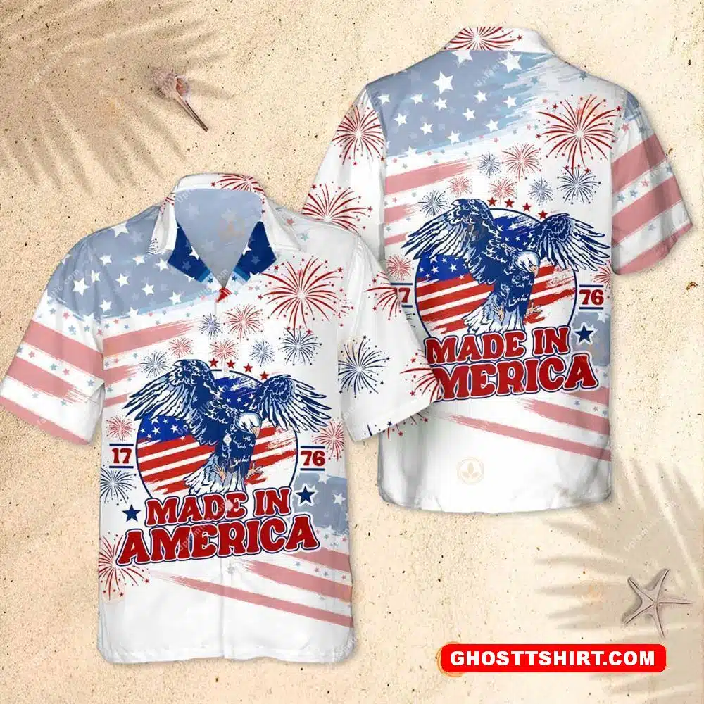 Eagle Hawaiian Shirt Made In Merica 4th Of July Best Hawaiian Shirts