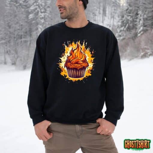 Funny Muffin with Flames for Baking Stuff Lovers T-Shirt