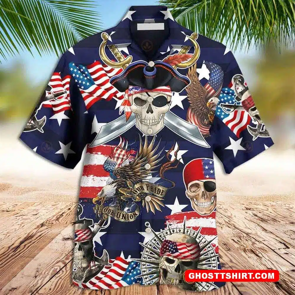 Hawaiian Shirt Pirate Skeleton America Independence Day Best Hawaiian Shirts