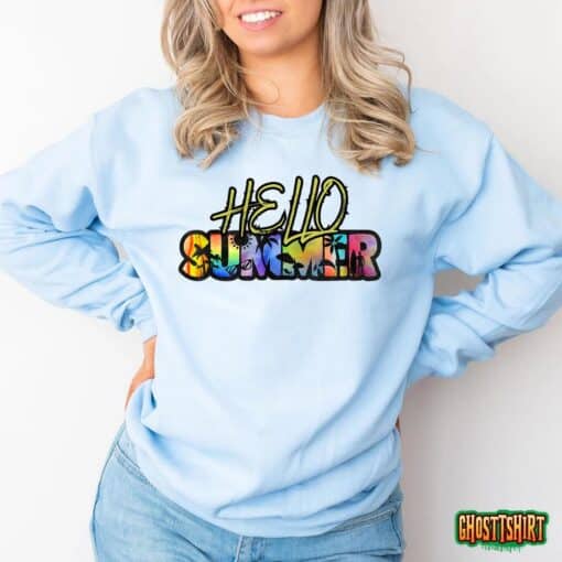 Hello Summer Hawaii Beach Summer Vacation Family Tie Dye T-Shirt