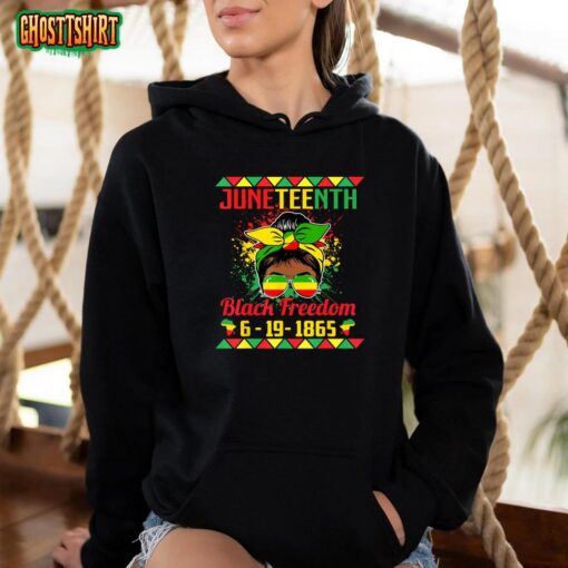 Juneteenth Celebrations through glasses of Bold Black Women T-Shirt