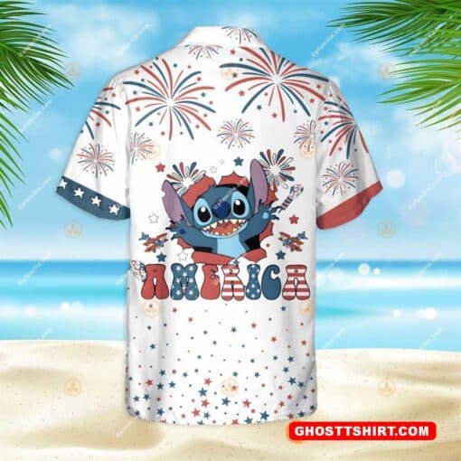 Lilo And Stitch Hawaiian Shirt America 4th Of July Cool Disney Hawaiian Shirt