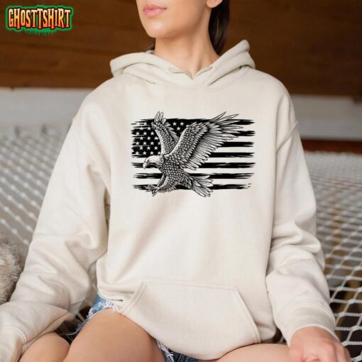 Mens American Flag Eagle 4th Of July Independence Day Patriotic T-Shirt