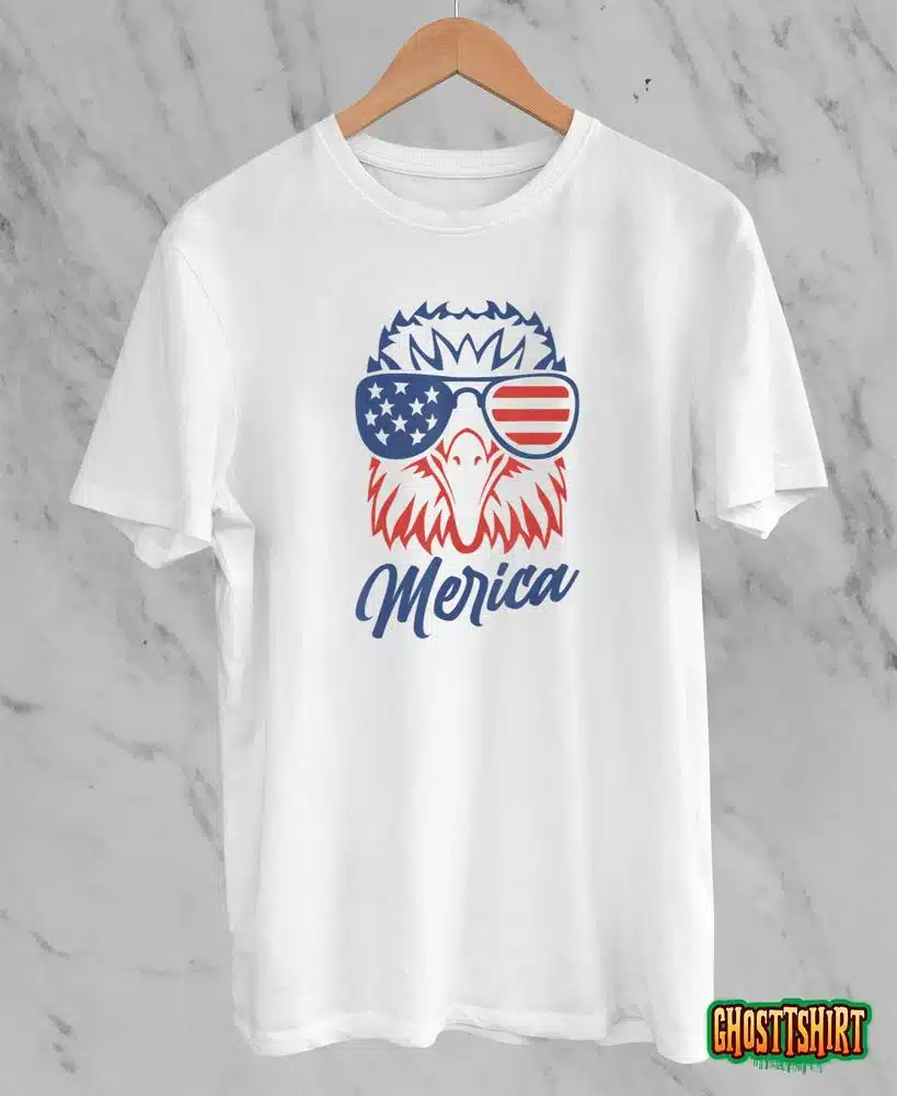 Merica Eagle Mullet 4th of July Men Women American Flag USA T-Shirt