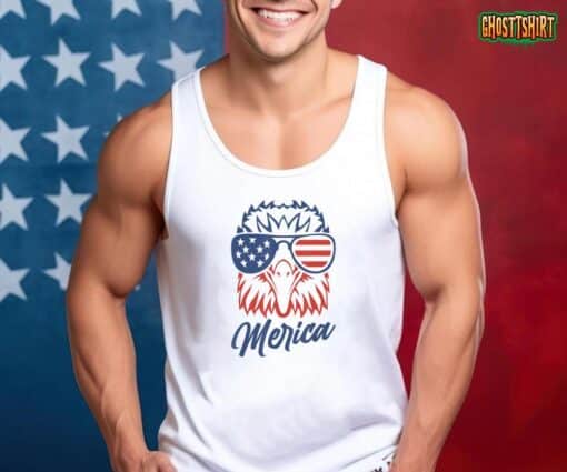 Merica Eagle Mullet 4th of July Men Women American Flag USA T-Shirt
