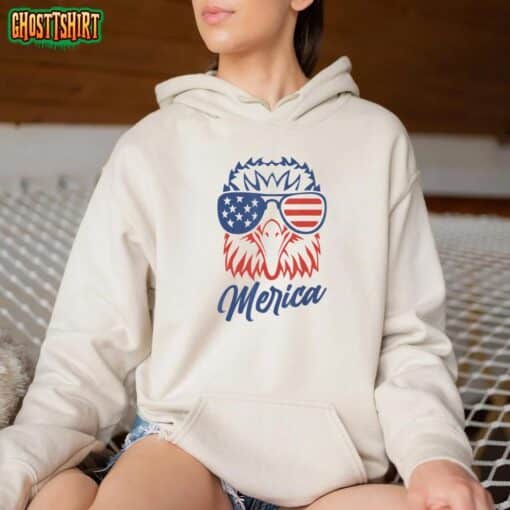 Merica Eagle Mullet 4th of July Men Women American Flag USA T-Shirt