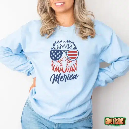 Merica Eagle Mullet 4th of July Men Women American Flag USA T-Shirt