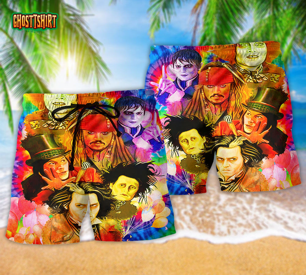 Movie Famous Characters And His Legend Colorful Hawaiian Beach Short