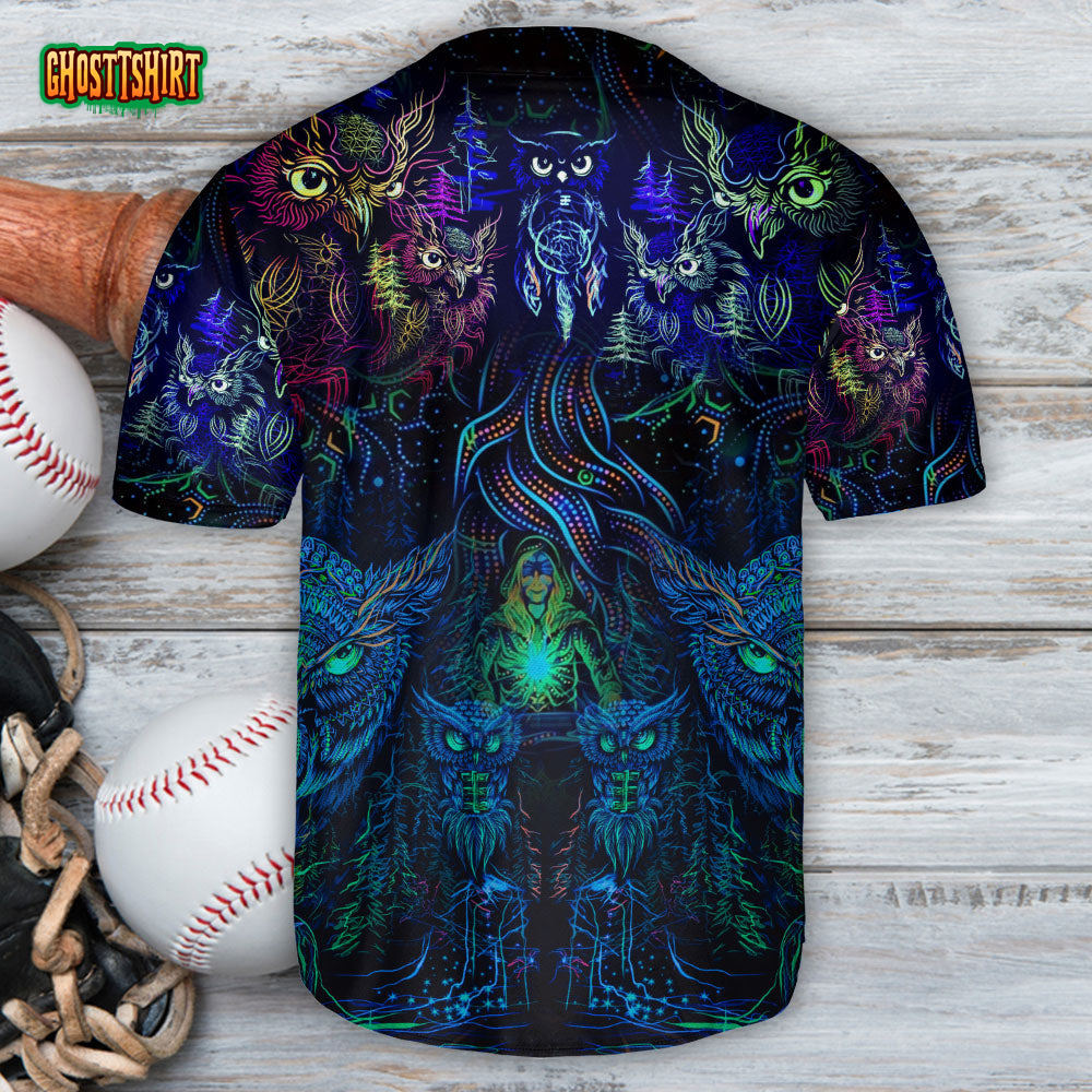 Owl Hippie Nightmare Art Baseball Jersey