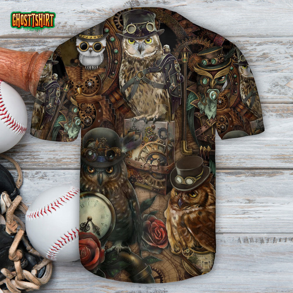 Owl Steampunk Retro Style Baseball Jersey