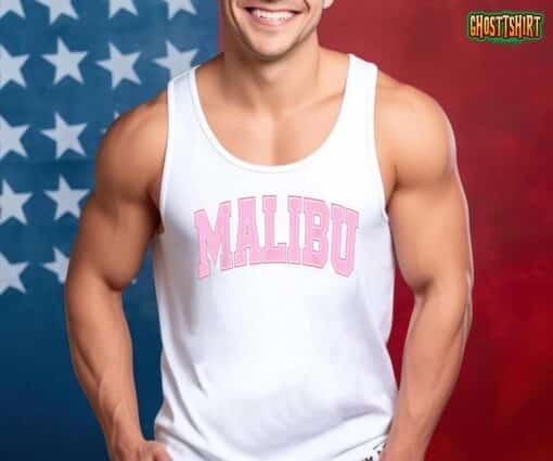Preppy Varsity Style Pink Malibu California Trendy Costume T-Shirt