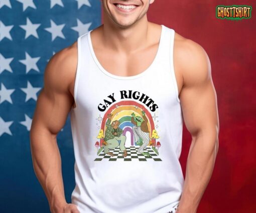 Rainbow Retro Say Gay Frog & Toad Say Gay Rights LGBT Pride Tank Top