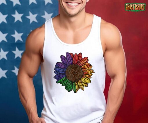 Rainbow Sunflower LGBTQ Flag Pride Month Tank Top