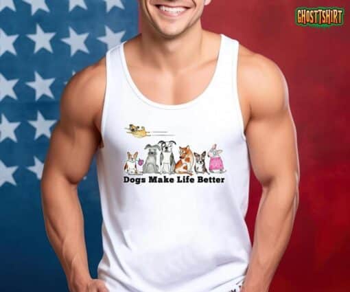 Red and Howling Dogs Make Life Better T-Shirt