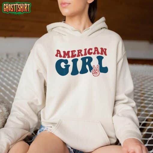 Retro Groovy All American Girls Fourth 4th of July Patriotic T-Shirt
