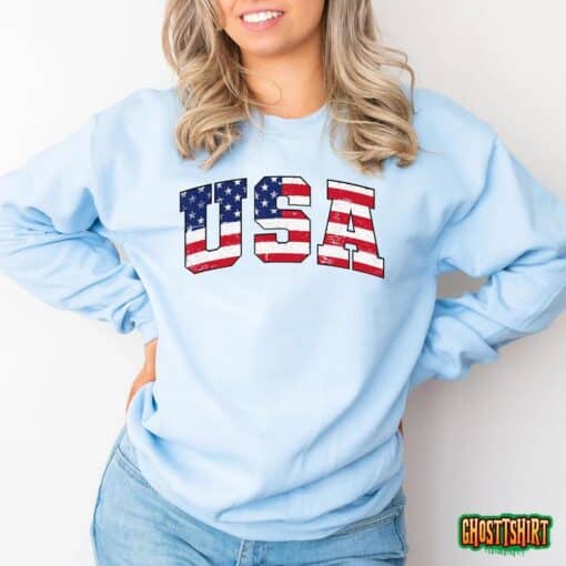 USA Patriotic American Flag For Men Women Kids Boys Girls US T-Shirt