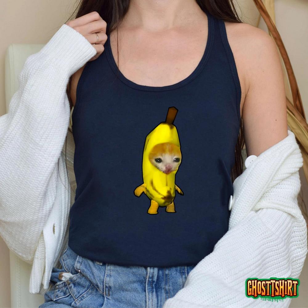 Cute Banana Cat Happy Bananacat Meme Kitty Cat Lovers Meme T-Shirt