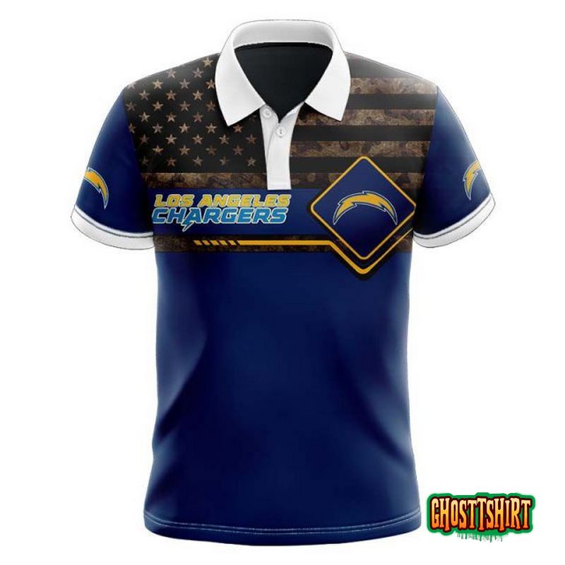 Los Angeles Chargers American Flag Polo Shirt