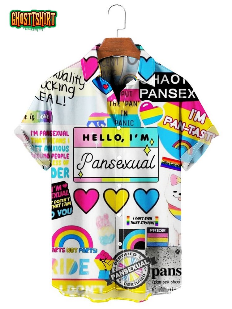 Pansexual Collage Print Hawaiian Shirt Pansexual Collage Print Hawaiian Shirt