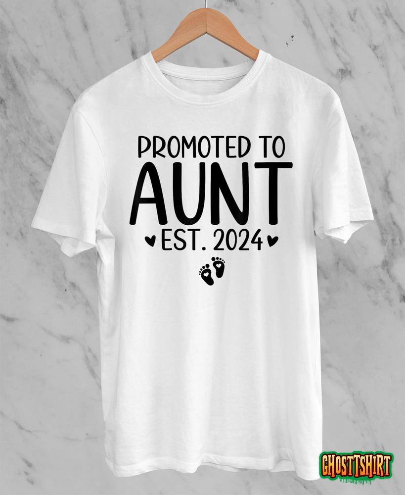Promoted To Aunt 2024 First Time New Aunt Pregnancy TShirt