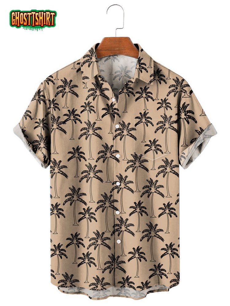 Simple Coconut Tree Vacation Hawaiian Shirts