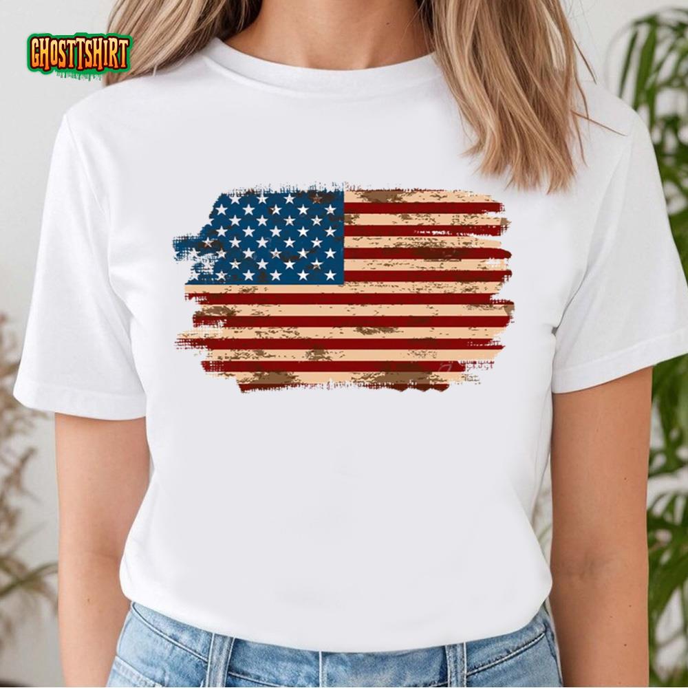 American Flag Background 4th Of July Day Shirt