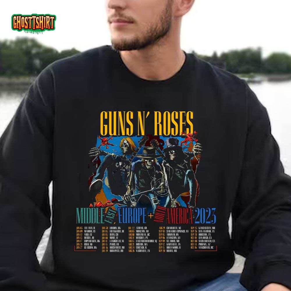 guns n' roses tour t shirt 2023 uk