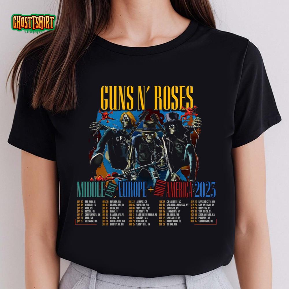 guns n' roses tour t shirt 2023 uk