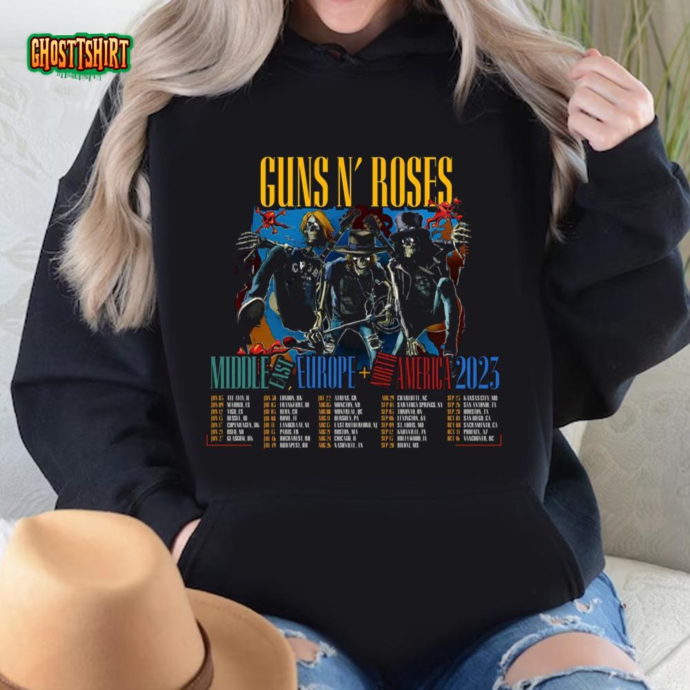 guns n' roses tour t shirt 2023 uk