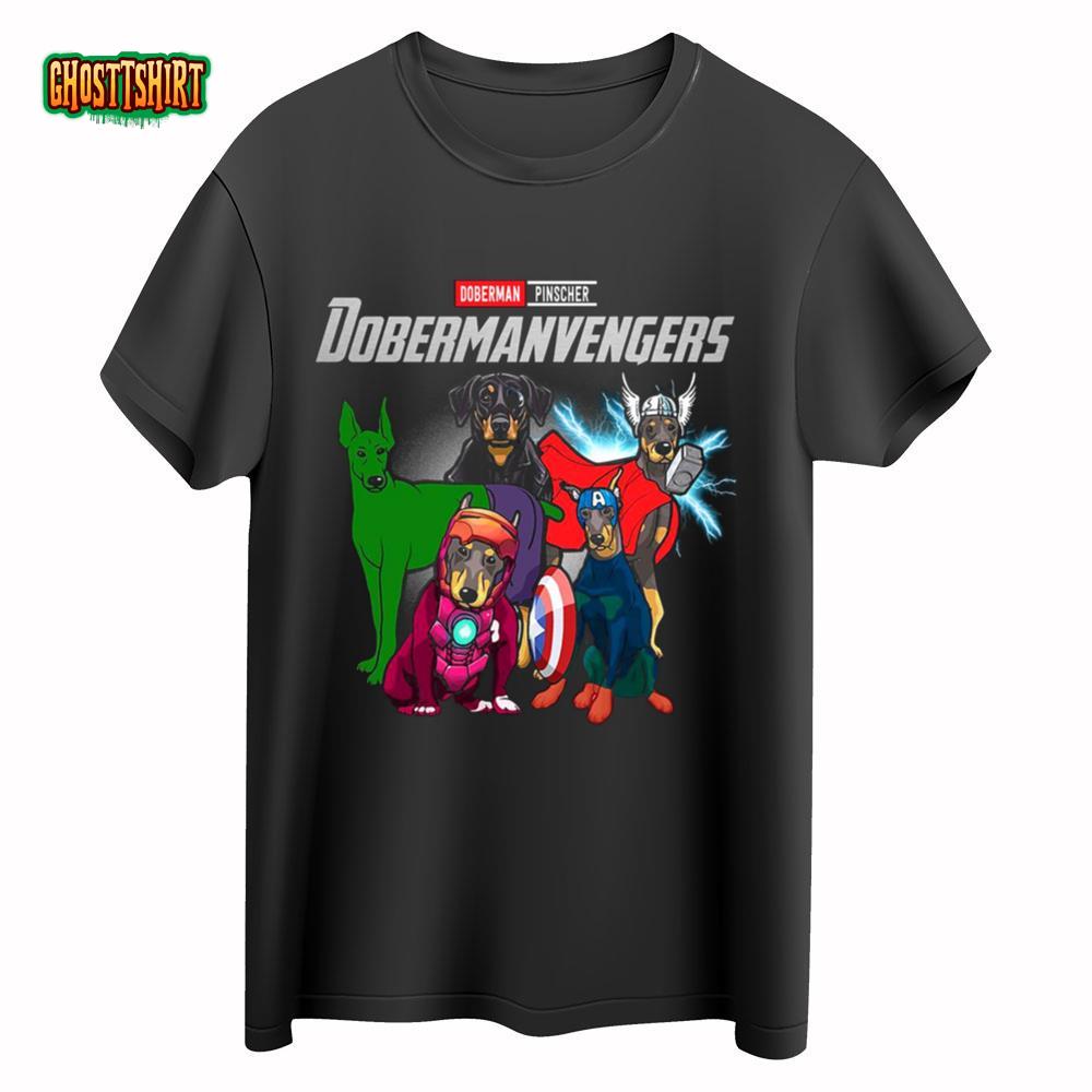 Marvel Endgame Doberman Pinscher Avengers Dog Superhero T-Shirt