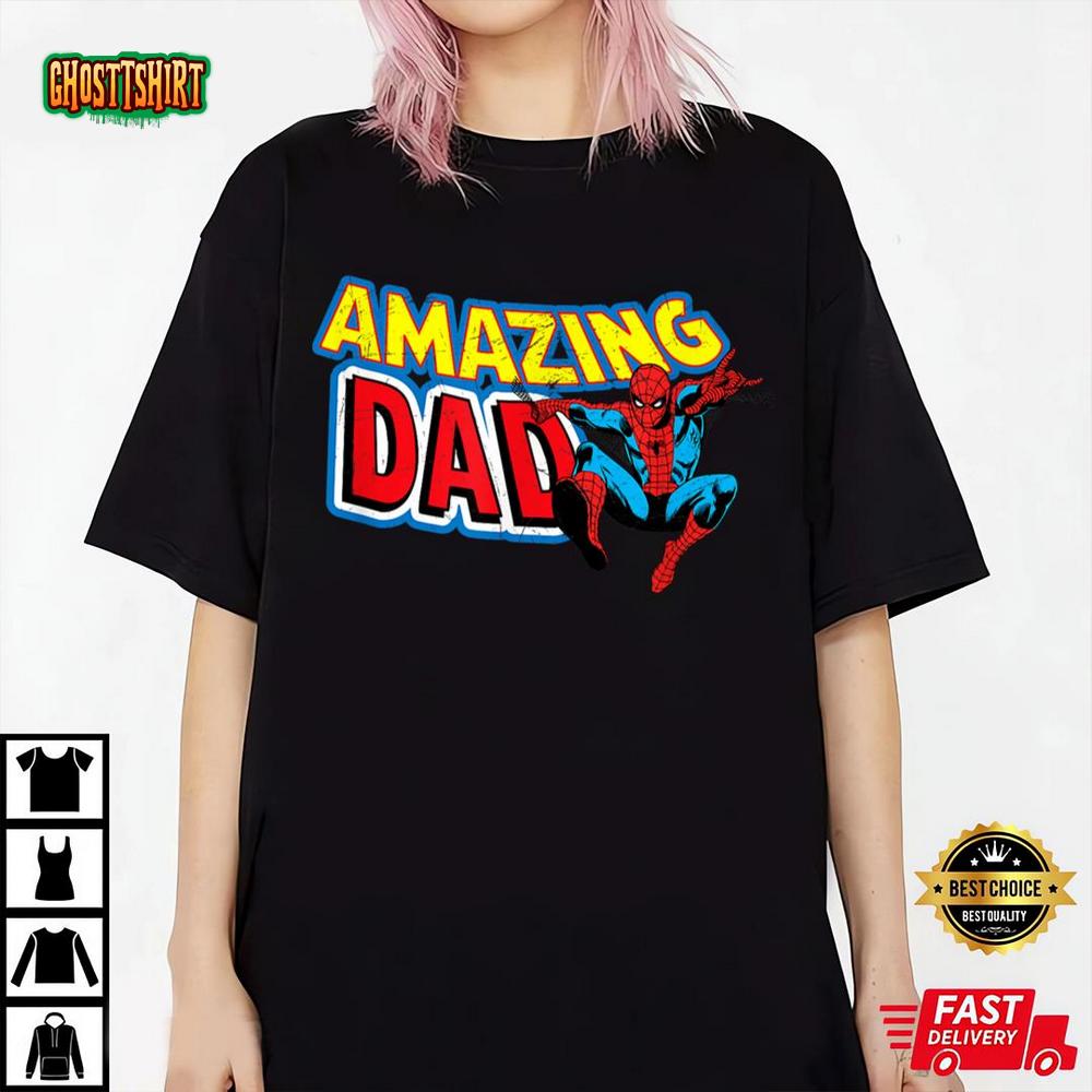 Marvel Spider-Man Amazing Dad Comic Book Men's T-Shirt