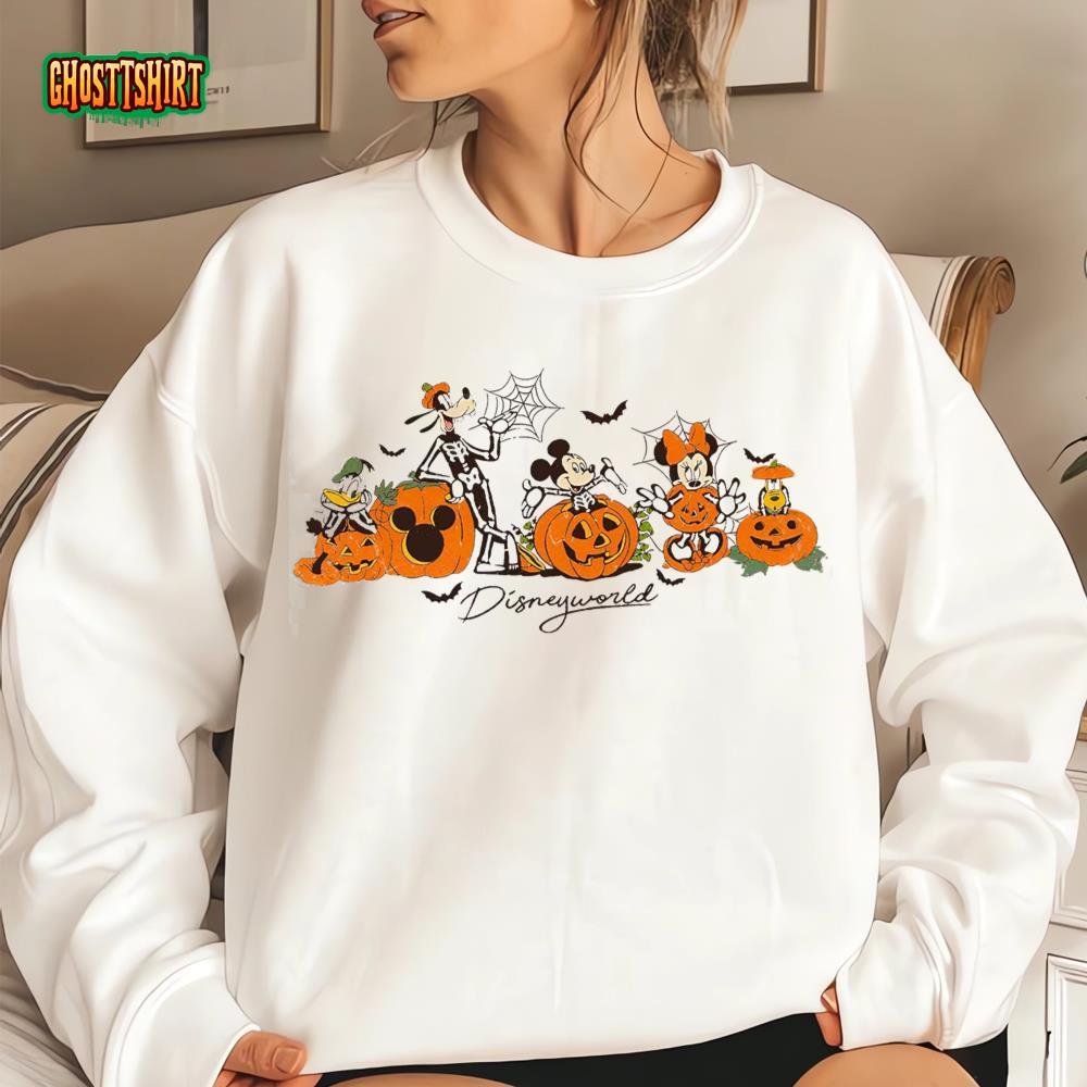 Mickey Mouse & Friends Custom Skeleton Pumpkin Halloween Shirt, Mickey ...