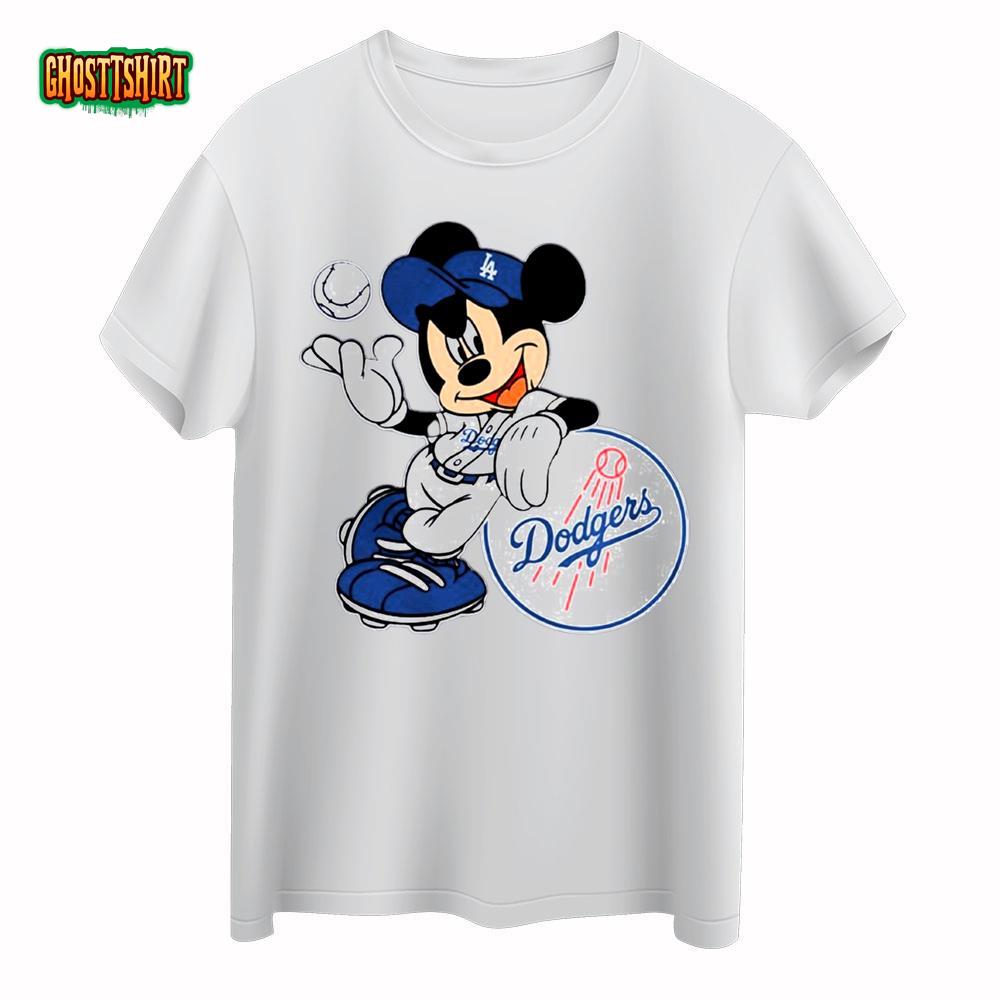 MLB Mickey Mouse Los Angeles Dodgers Baseball T-Shirt