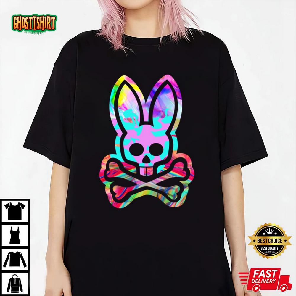 Psychedelic Bunny Psycho Bunny Bunnies Classic Apparel T-Shirt