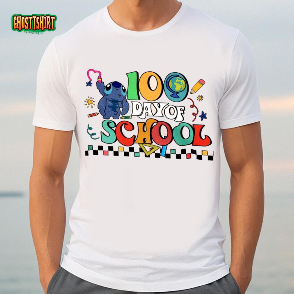 Stitch 100 Days Of School Shirt, Lilo And Stitch 100 Days Shirt, 100Th ...